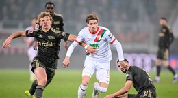 Momentka zo zápasu Augsburg - Union Berlín.