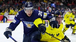 Fotka zo semifinálového zápasu Švédsko - Fínsko na MS U20 2026.