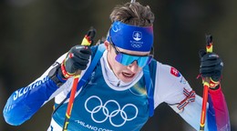 Na snímke slovenský biatlonista Jakub Borguľa počas šprintu mužov na 10 km.