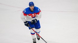 Na snímke Adam Ružička (Slovensko) počas zápasu základnej B-skupiny Taliansko - Slovensko v ľadovom hokeji na zimných olympijských hrách.