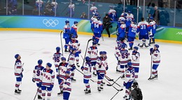 Hokejisti Slovenska a USA na ZOH 2026.
