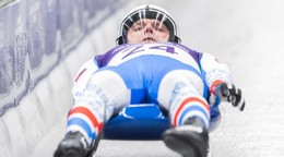 Jozef Ninis preteká v 1. jazde v súťaži mužov na zimných olympijských hrách v talianskom meste Cortina d'Ampezzo. 