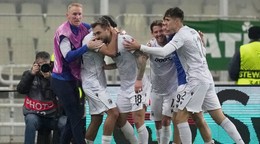 Hráči Viktorie sa radujú z gólu