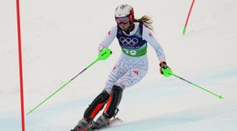 Slovenská lyžiarka Petra Vlhová v slalome tímovej kombinácie žien.