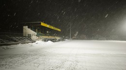 Vranov odohral len jeden polčas, zápas bol pre husté sneženie zrušený.