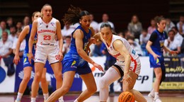 Fotka zo 4. zápasu finále MBK Ružomberok - Piešťanské Čajky.