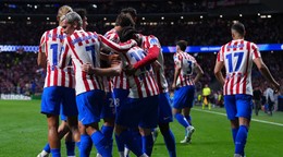 Futbalisti Atlética Madrid oslavujú gól.