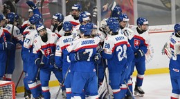 Radosť hráčov Slovenska po postupe do finále na MS U18 2026. 