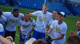 Postupová radosť hráčov FC Nitra.