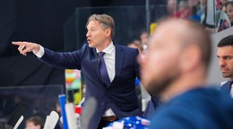 Tréner Slovenska Vladimír Országh
počas MS v hokeji 2026.