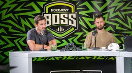 Tomáš Záborský a Tomáš Tatar počas nahrávania podcastu Hokejový BOSS.