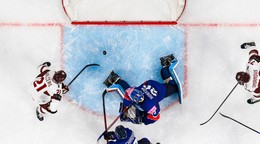 Fotka zo zápasu Veľká Británia - Lotyšsko na MS v hokeji 2026.