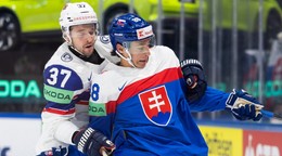 Markus Vikingstad a Martin Chromiak počas zápasu Slov