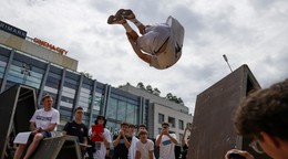Účastníci podujatia Slovan Parkour Open