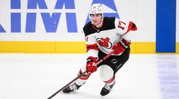 Na archívnej snímke z 20. marca 2026 slovenský hokejista New Jersey Devils Šimon Nemec.