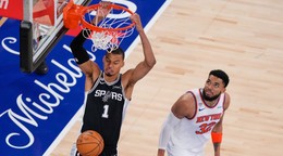 Victor Wembanyama počas tretieto finále play-off NBA.