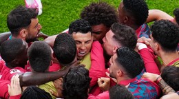 Cristiano Ronaldo oslavuje gól v zápase Portugalsko - Uzbekistan na MS vo futbale 2026.