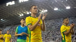 Na snímke uprostred v popredí hráč Žiliny Michal Faško po skončení prvého zápasu 1. predkola Európskej ligy (EL) medzi HNK Hajduk Split - MŠK Žilina v Splite.
