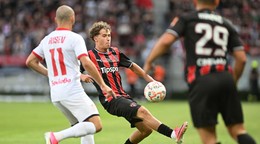 Filip Trello a Georgi Rusev počas 2. predkola Konferenčnej ligy FC Spartak Trnava - CSKA 1948 Sofia.