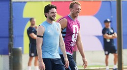 Na archívnej snímke z 10. júla 2026 hráč Anglicka Declan Rice počas tréningu pred štvrťfinálovým zápasom proti Nórsku na MS vo futbale.