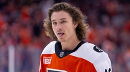 Útočník Philadelphie Trevor Zegras.