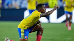 Jhon Arias oslavuje gól do siete Ghany v šestnásťfinále MS vo futbale 2026.