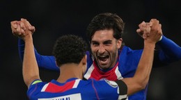 Ferran Torres oslavuje gól.