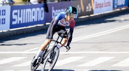 Slovenský cyklista Timotej Michalík počas časovky na MS 2026.
