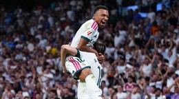 Kylian Mbappé oslavuje gól.