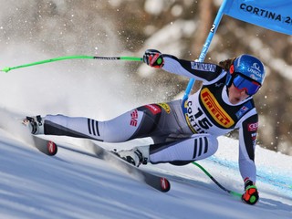 Petra Vlhová v super-G na MS v zjazdovom lyžovaní 2021.