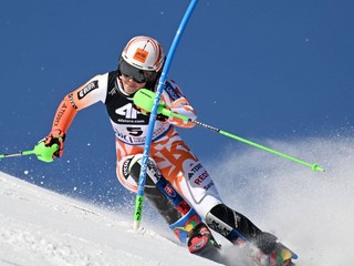 Petra Vlhová počas slalomu na MS v zjazdovom lyžovaní 2023.
