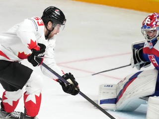 Michael Carcone v zápase Slovensko - Kanada na MS v hokeji 2023.