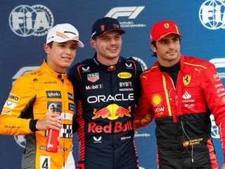 Max Verstappen, Carlos Sainz, Lando Norris.