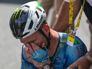 Mark Cavendish po páde a následnom odstúpení z Tour de France 2023.
