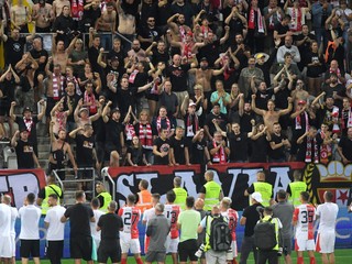 Fanúšikovia SK Slavia Praha.