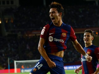 Joao Felix sa teší po strelenom góle v drese FC Barcelona.