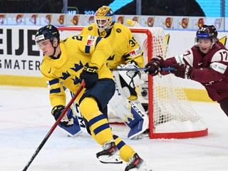 Fotka zo zápasu Švédsko - Lotyšsko.