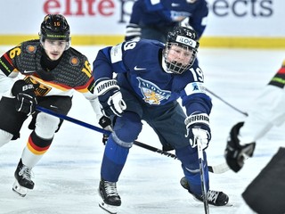 Momentka zo zápasu Fínsko - Nemecko (MS v hokeji U20 2024)