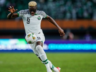 Victor Osimhen v drese Nigérie na turnaji Africký pohár národov 2023.