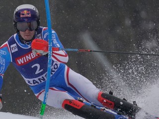 Clement Noel v prvom kole slalomu v Bansku.