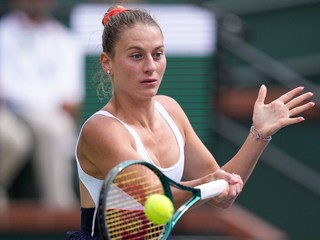 Marta Kosťuková na turnaji Indian Wells 2024.
