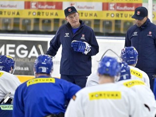 Tréner Craig Ramsay počas tréningu Slovenska.