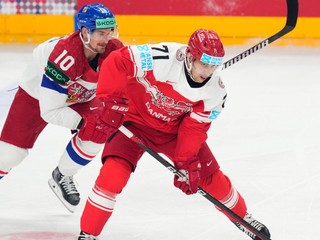 Český útočník Roman Červenka v zápase Česko - Dánsko na MS v hokeji 2024.