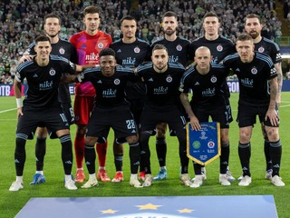 Futbalisti ŠK Slovan Bratislava pred zápasom na pôde Celtic Glasgow v ligovej dáze Ligy majstrov.