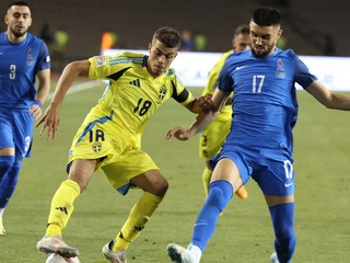 Momentka zo zápasu Azerbajdžan - Švédsko v Lige národov