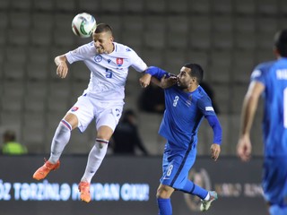 Ľubomír Šatka v zápase proti Azerbajdžanu.