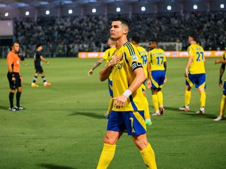 Cristiano Ronaldo po strelenom góle v drese Al-Nassr FC.