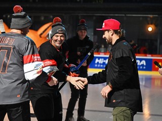 Richard Lintner, Peter Sagan a kapitáni oboch tímov Ľubomír Višňovský (Západ) a  Ladislav Nagy (Východ).