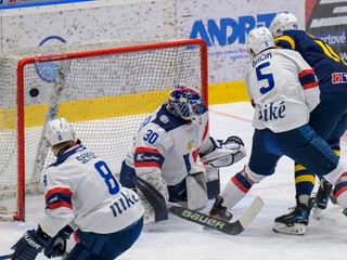 Fotka zo zápasu HK Spišská Nová Ves - HC Slovan Bratislava.