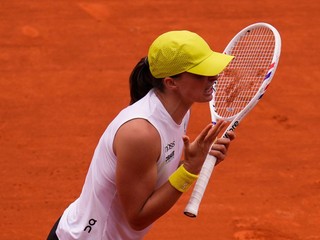 Iga Swiateková na turnaji WTA Madrid 2025.